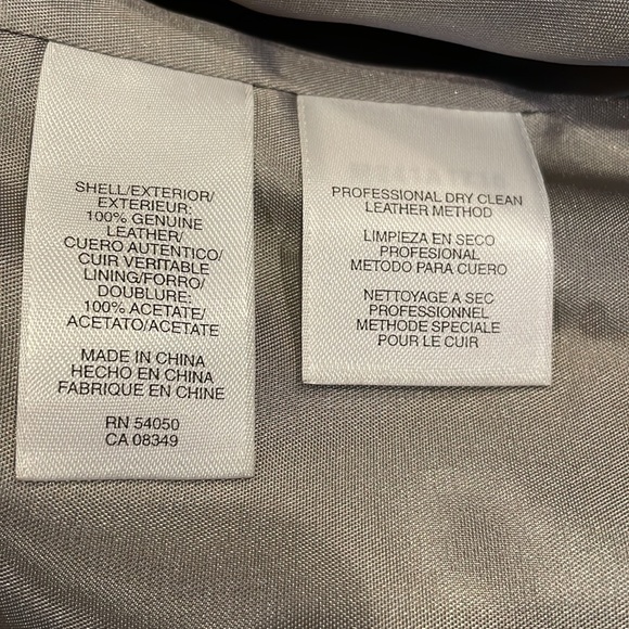 SILVER LEATHER JACKET,Jones New York, PS - Picture 7 of 10